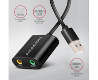 AXAGON ADA-12 Zewnętrzna karta dzwiękowa USB 2.0 48kHz/16-bit stereo, metal, kabel USB-A 15 cm - 722383 - zdjęcie 3